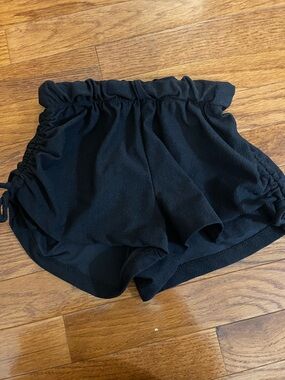 Five Dance wear High-Waist Black Paperbag Shorts with Side Ruching